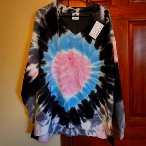 Like Love long sleeved tie dye tee, size L.